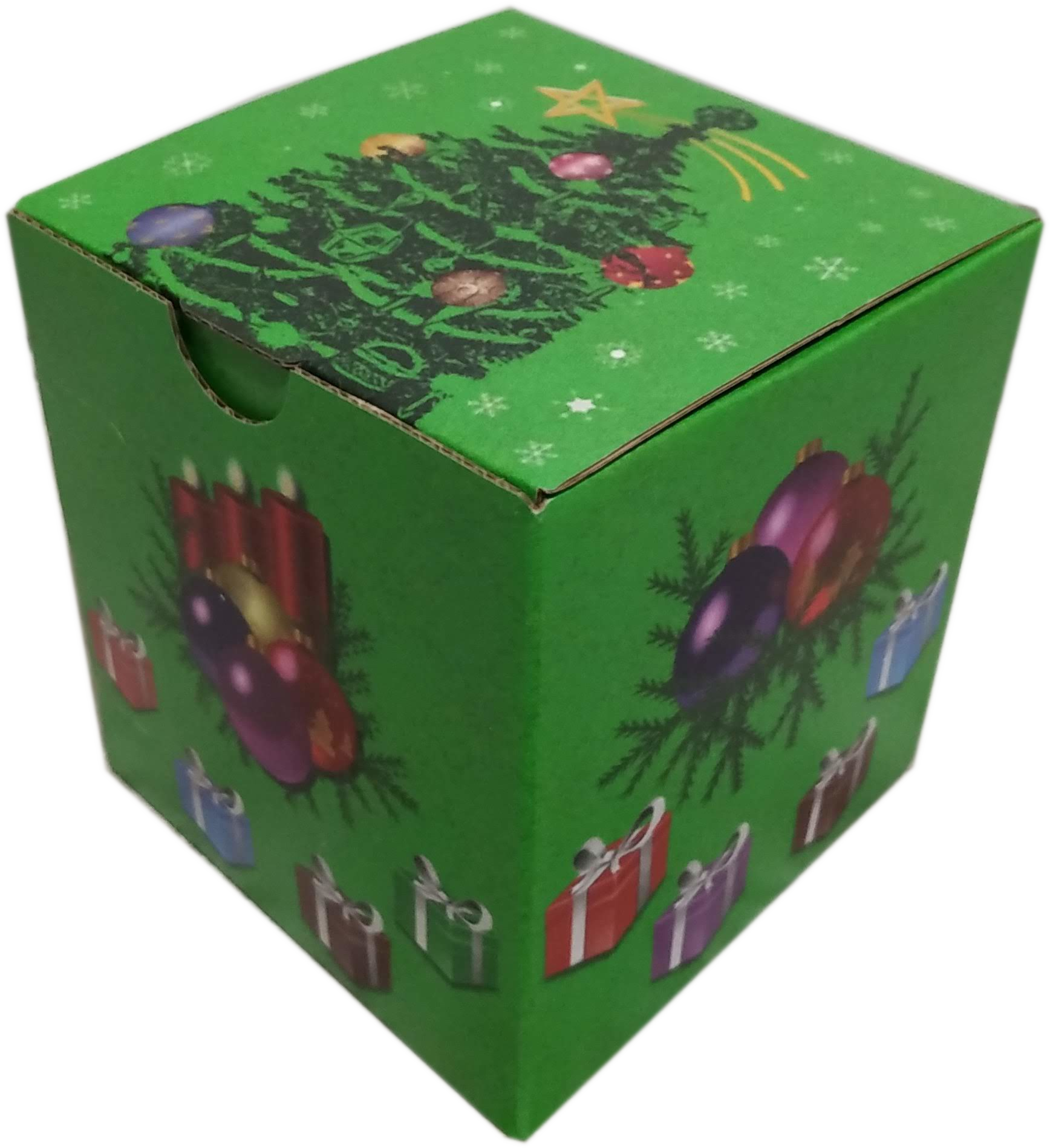 Krabička dárková Vánoční zelená